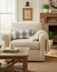 Grey and White Plaid Fuzzy Throw Pillow