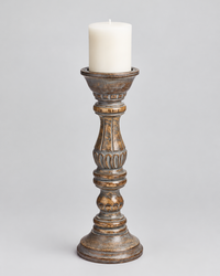 Mango Wood Grey Wash Candle Holder