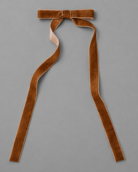 Thin Velvet Brown Bow with Clip