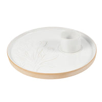 Floral Serve and Dip Platter Set of 2