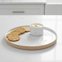 Floral Serve and Dip Platter Set of 2