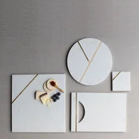 Elite Square Marble Serving Board Natural