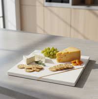 Elite Square Marble Serving Board Natural