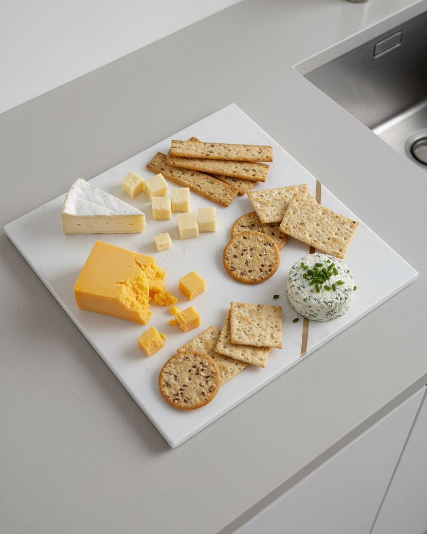 Elite Square Marble Serving Board Natural