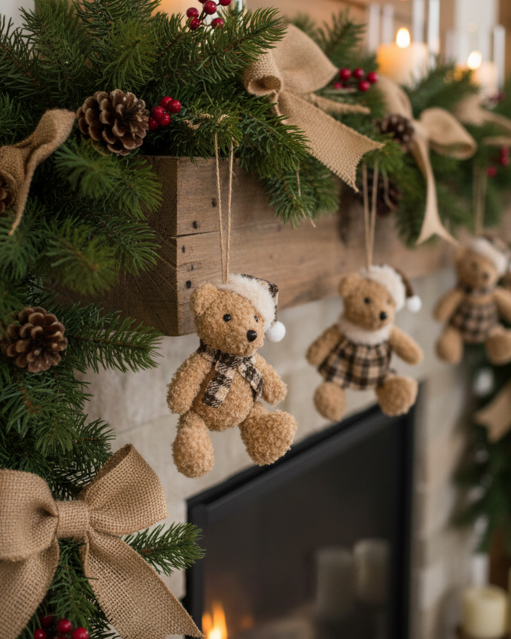 Brown Bear with Plaid Outfit Ornament