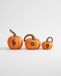 Reversible Orange BOO Pumpkins Set of 3