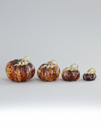 Brown Speckled Handblown Glass Pumpkin