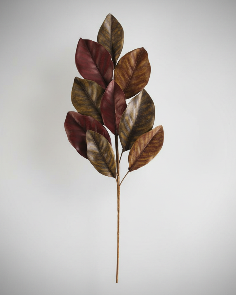 Brown Magnolia Leaf Stem 24"