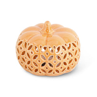 Ceramic Cutout LED Orange Pumpkin
