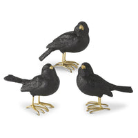 Glittered Black Resin Bird