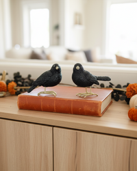 Glittered Black Resin Bird