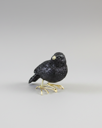 Glittered Black Resin Bird