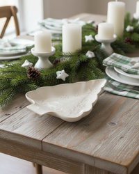 Soft Snowfall Tree Shaped Serving Dish