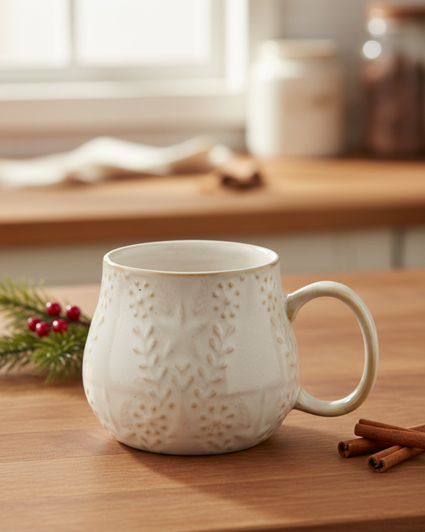 Soft Snowfall Stoneware Mug