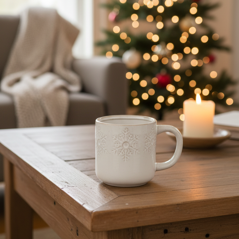 Snowflake Stoneware Mug
