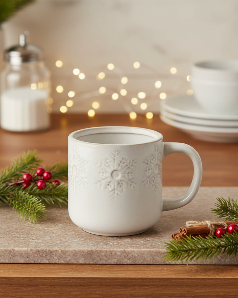 Snowflake Stoneware Mug