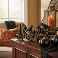 Black and Gold Resin Beware Cutout
