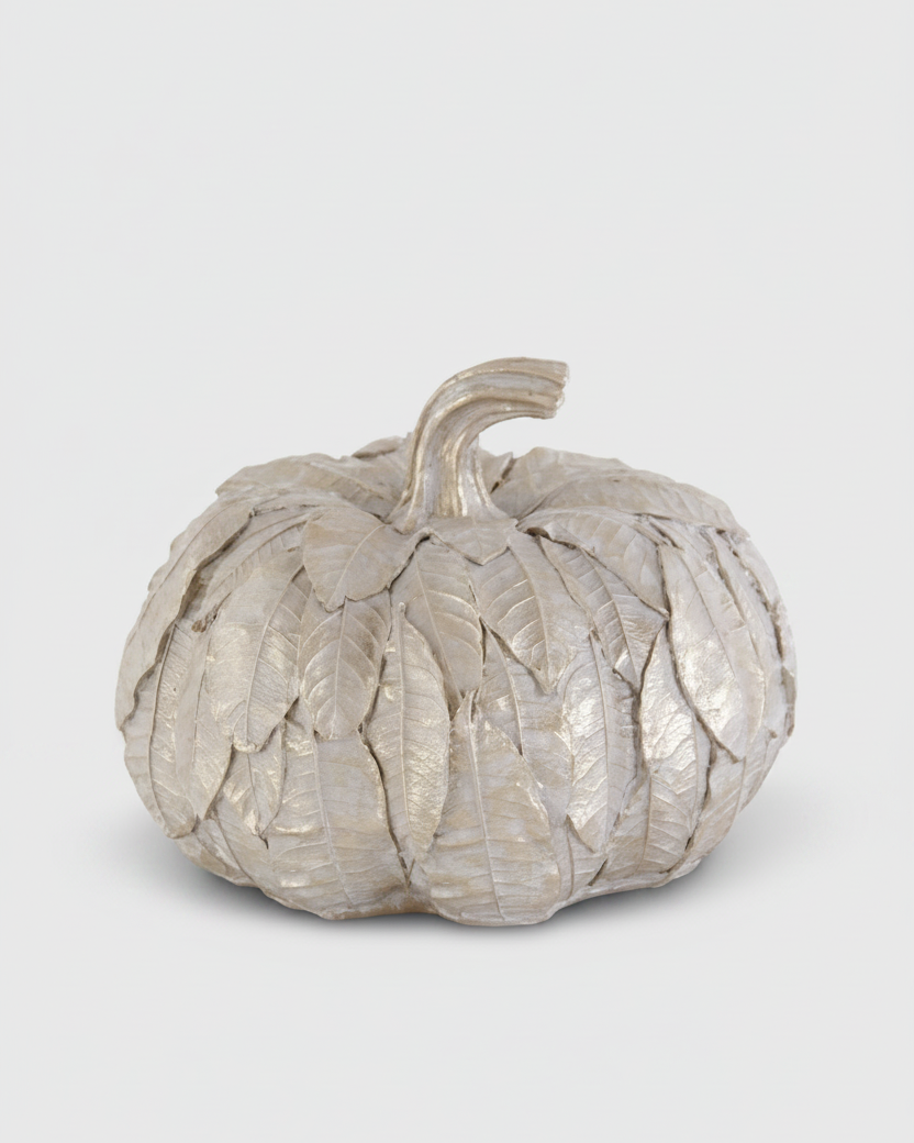 Layered Champagne Gold Leaf Resin Pumpkin