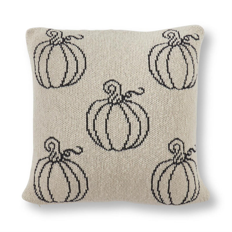 Cream and Black Pumpkin Pillow