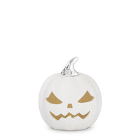White Ceramic LED Jack O Lantern
