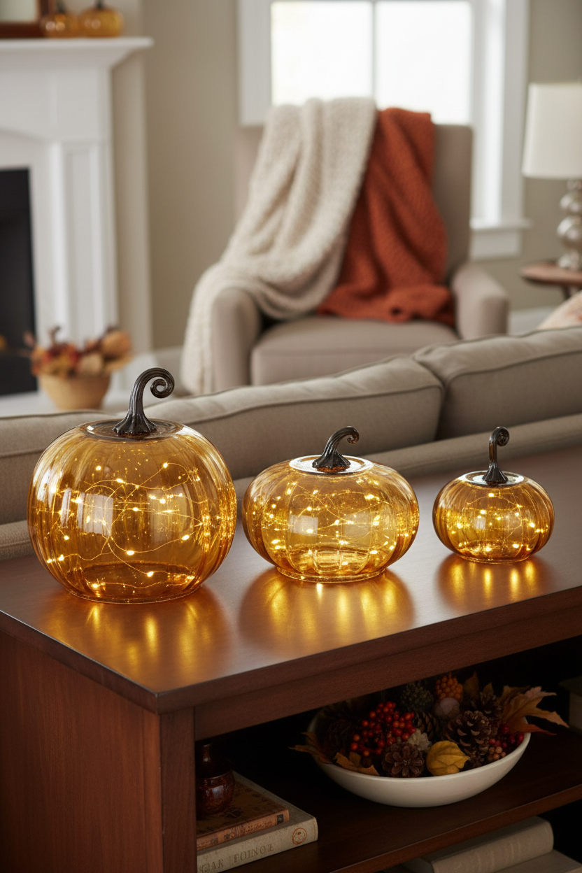 Amber Glass Pumpkin Cloche