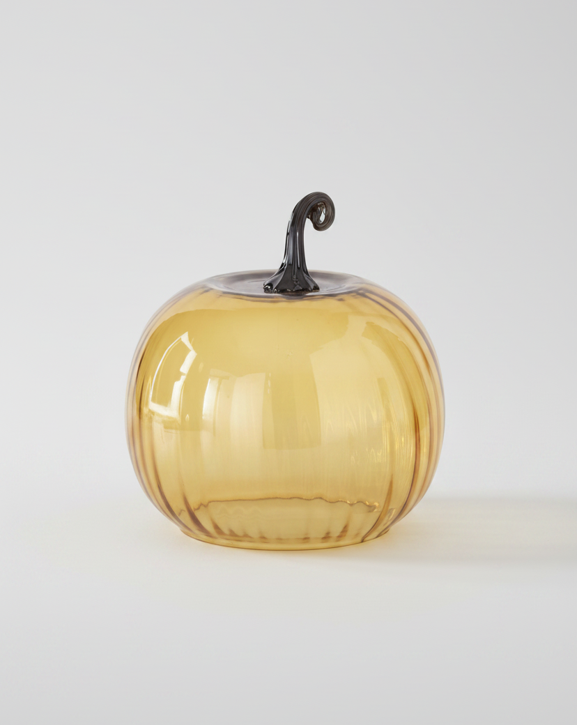 Amber Glass Pumpkin Cloche
