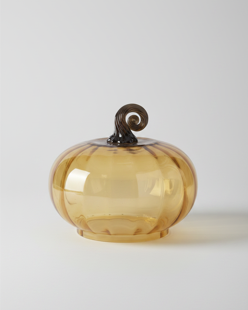Amber Glass Pumpkin Cloche