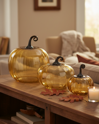 Amber Glass Pumpkin Cloche