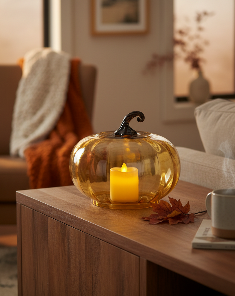 Amber Glass Pumpkin Cloche