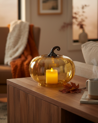Amber Glass Pumpkin Cloche