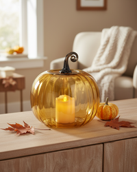 Amber Glass Pumpkin Cloche