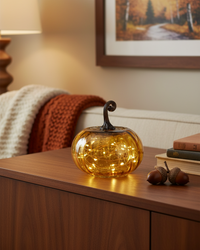 Amber Glass Pumpkin Cloche