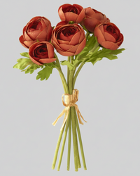 Rust Ranunculus Real Touch Bundle of 6