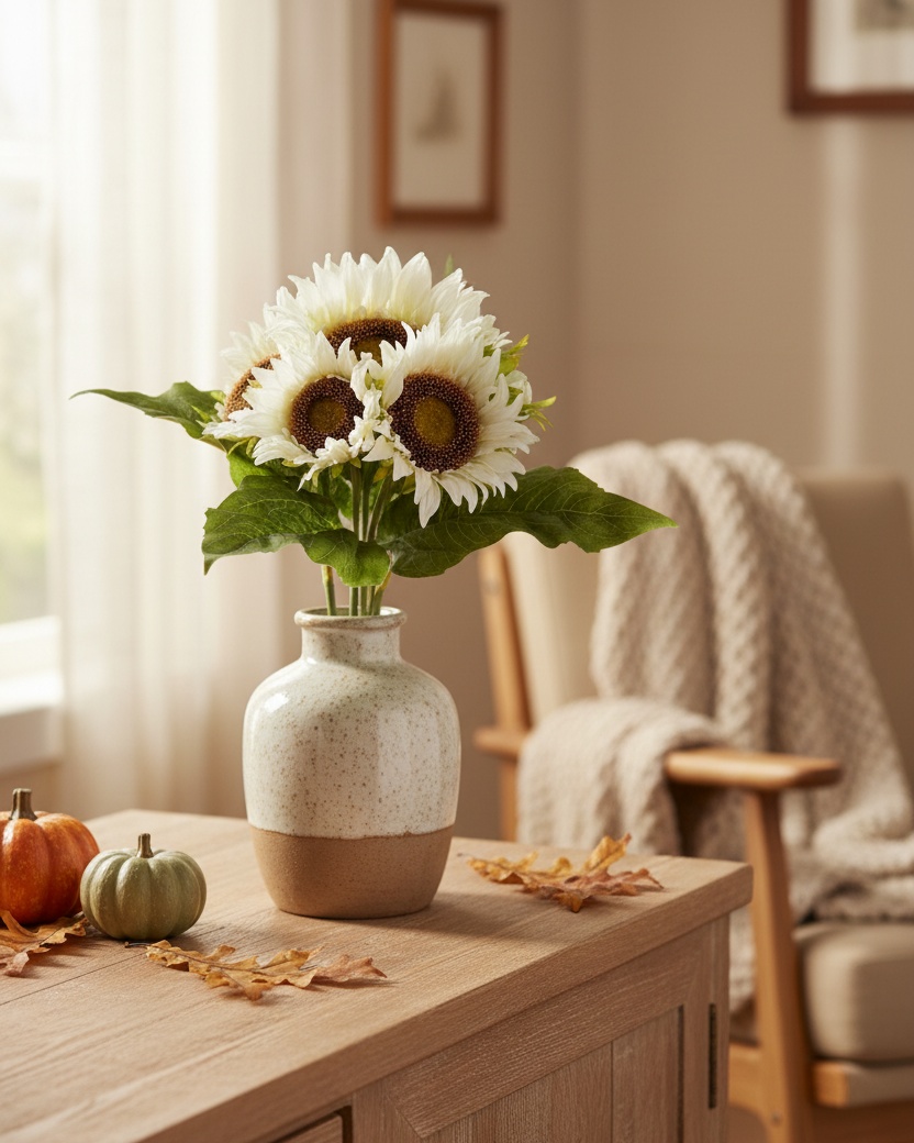 Sunflower Bundle White 14"