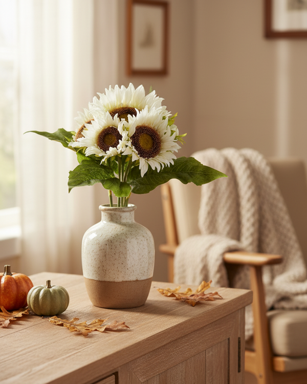 Sunflower Bundle White 14"