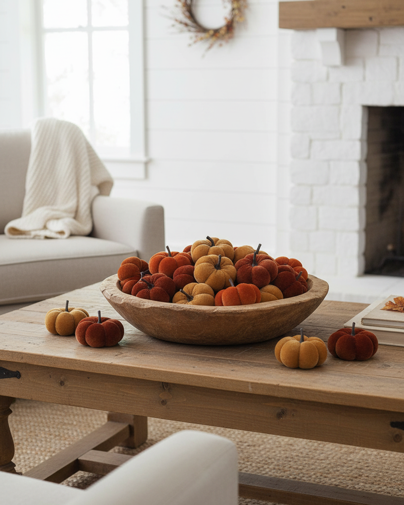 Mini Velvet Pumpkins