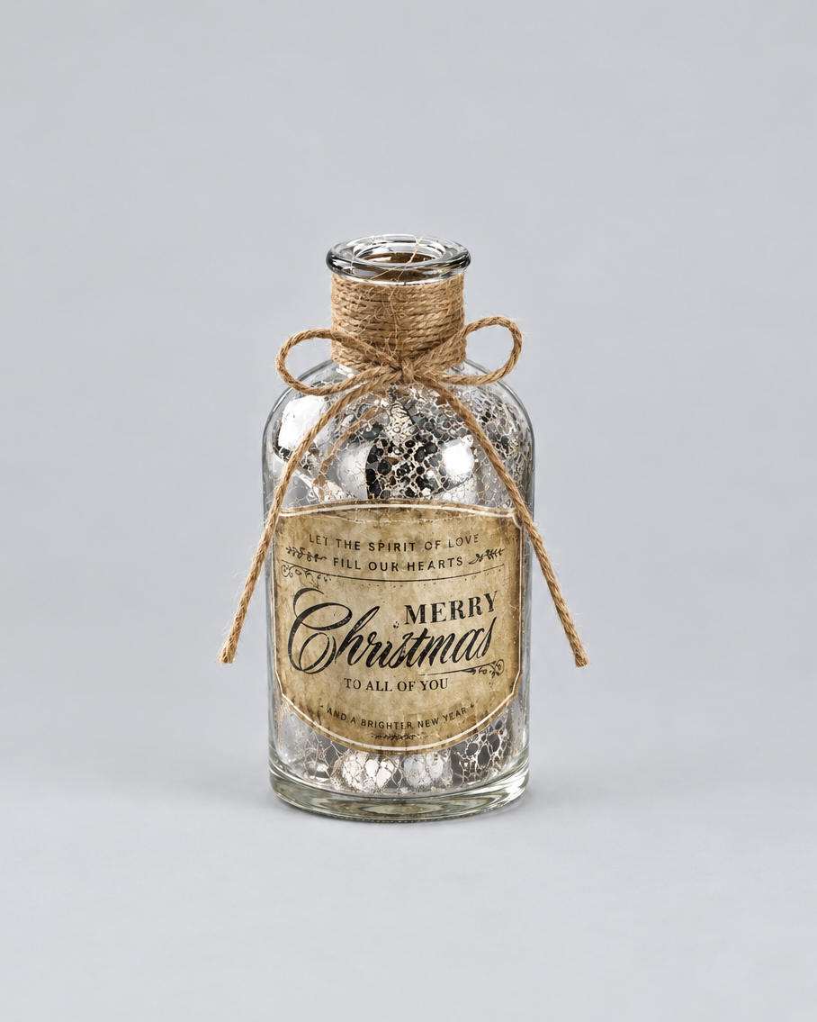 Mercury Glass Vintage Christmas Bottles