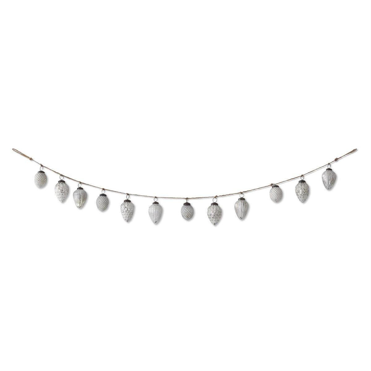 Mercury Glass Acorn Garland Whitewashed