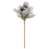 Flocked Fir Pinecone Stem 16"