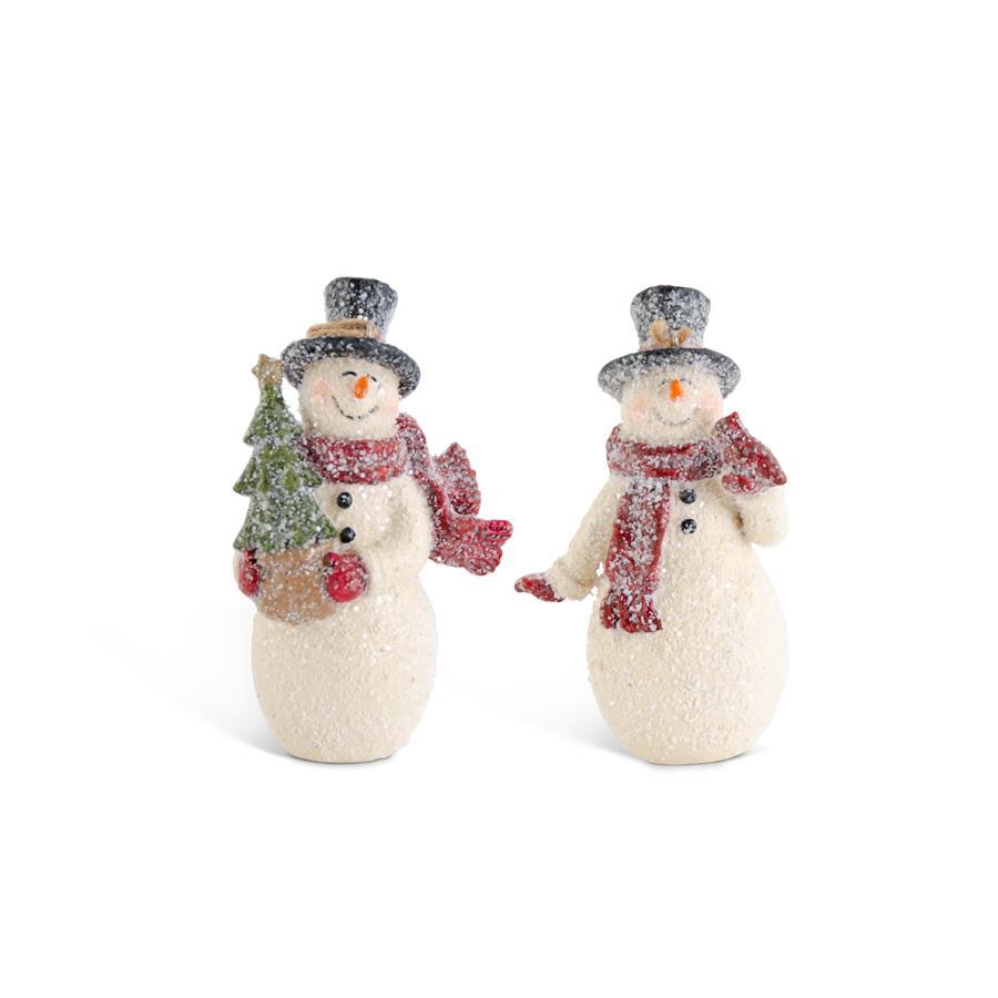 Glittered Resin Vintage Snowman Ornament