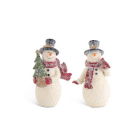 Glittered Resin Vintage Snowman Ornament