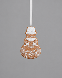 Brown Glittered Gingerbread Ornament