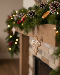 Brown Glittered Gingerbread Ornament