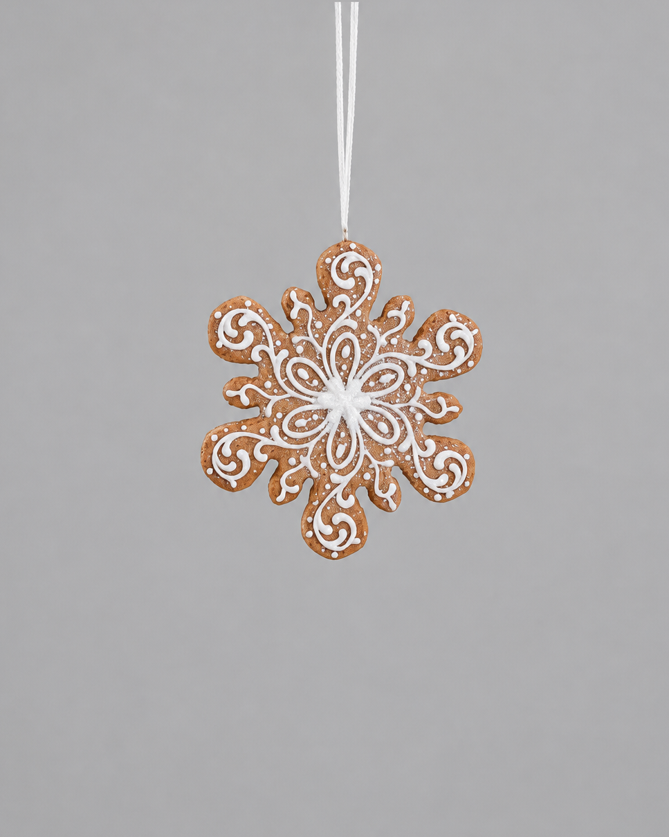 Brown Glittered Gingerbread Ornament