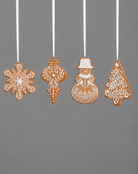 Brown Glittered Gingerbread Ornament