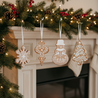Brown Glittered Gingerbread Ornament