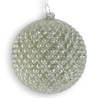 Sage Green Mercury Glass Hobnail Ornament