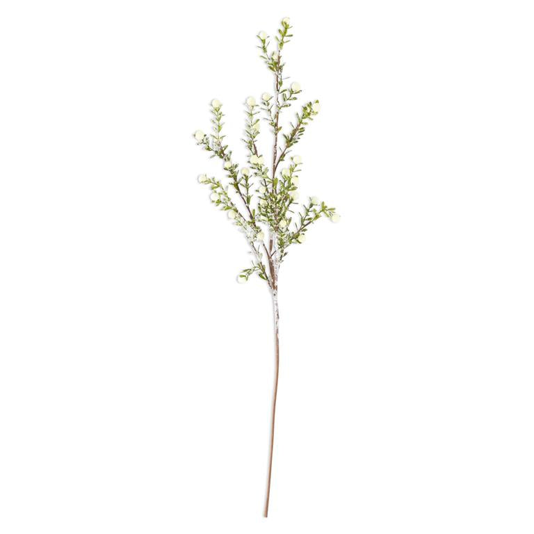 Glittered Snowy White Berry Leaf Greenery Collection