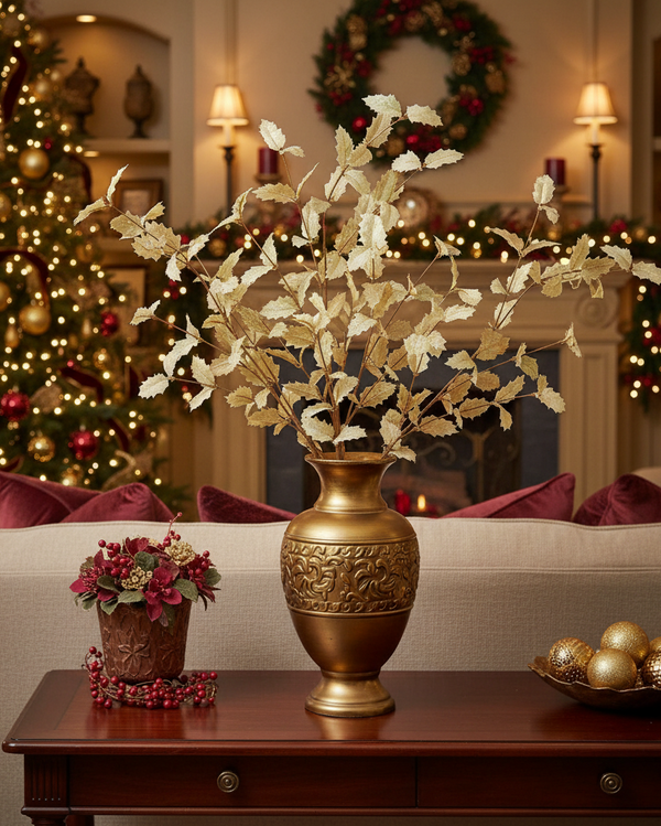 Gold Holly Leaf Stem 36"