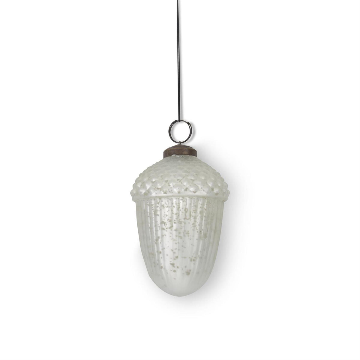 White Mercury Glass Acorn Ornament